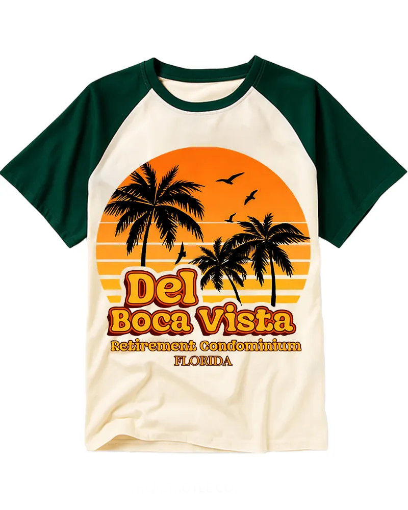 Retro Tropical Sunset Palm Tee