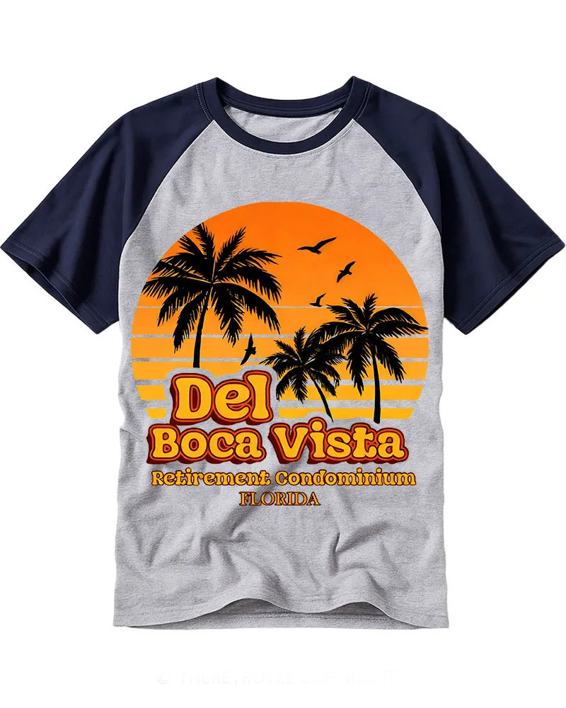 Retro Tropical Sunset Palm Tee