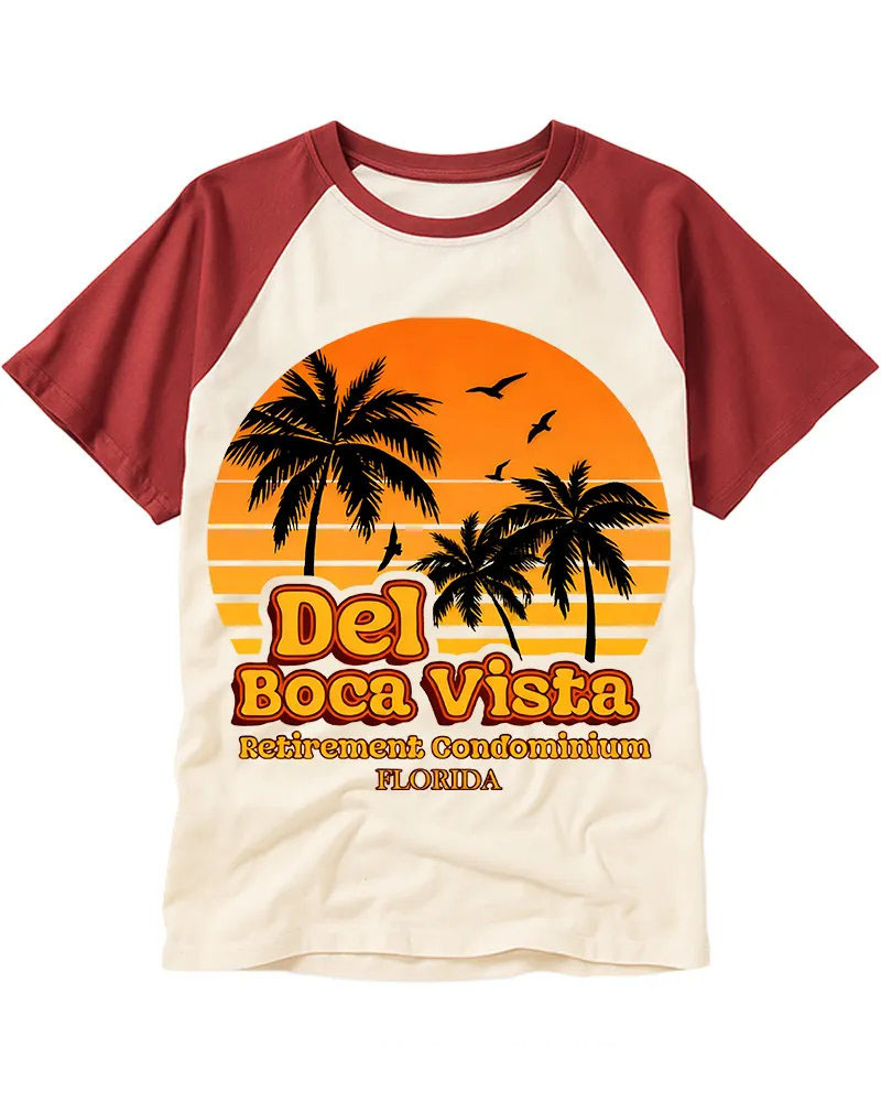 Retro Tropical Sunset Palm Tee
