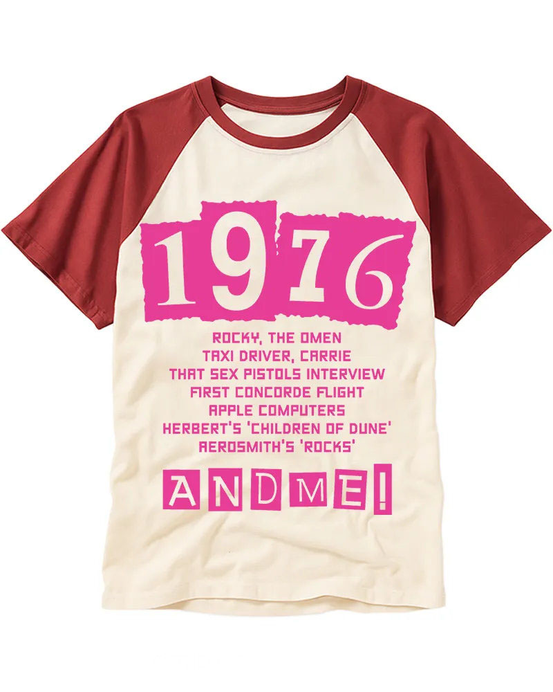 Retro 1976 Pop Culture Milestones Cotton Tee
