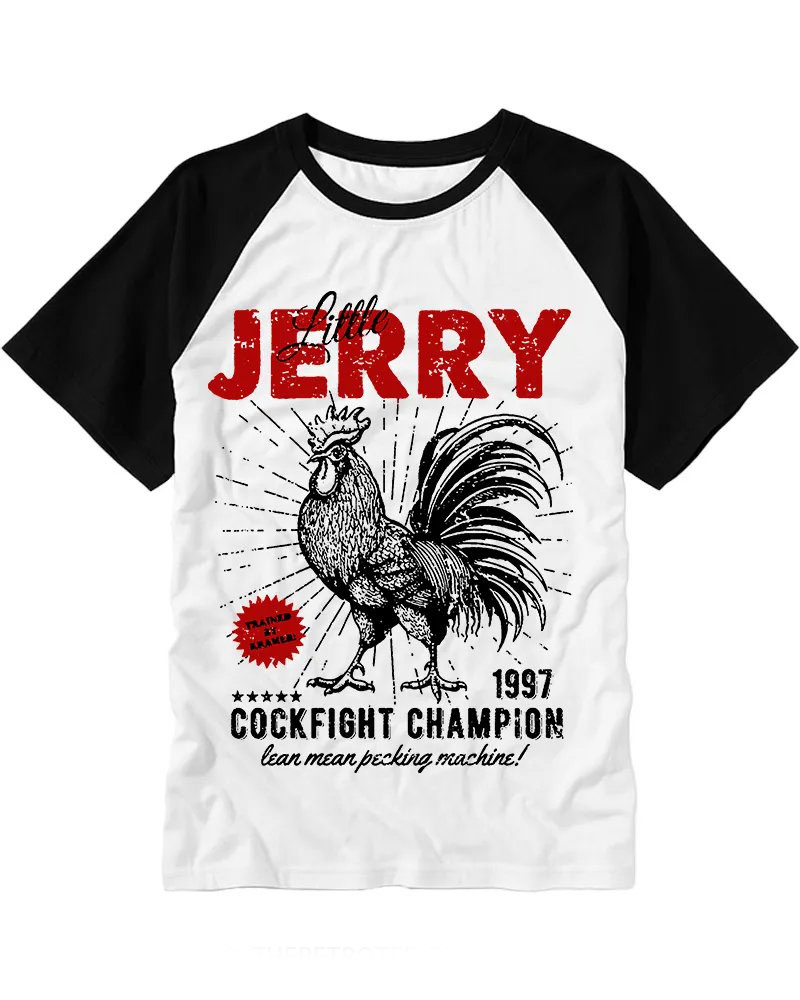 Retro Rooster Graphic Raglan Tee