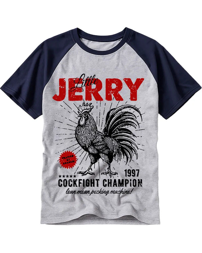 Retro Rooster Graphic Raglan Tee
