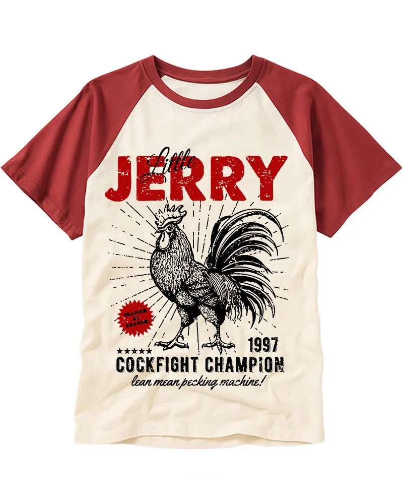 Retro Rooster Graphic Raglan Tee