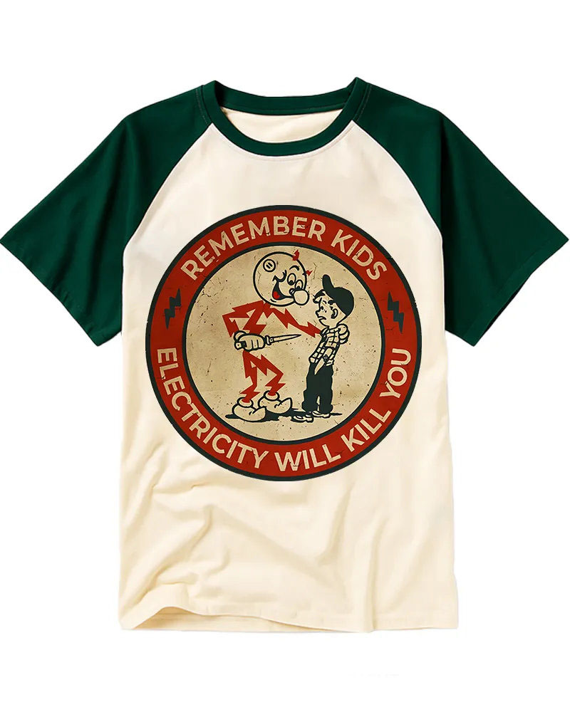 Retro Reddy Kilowatt Nostalgia Cotton Raglan T-Shirt