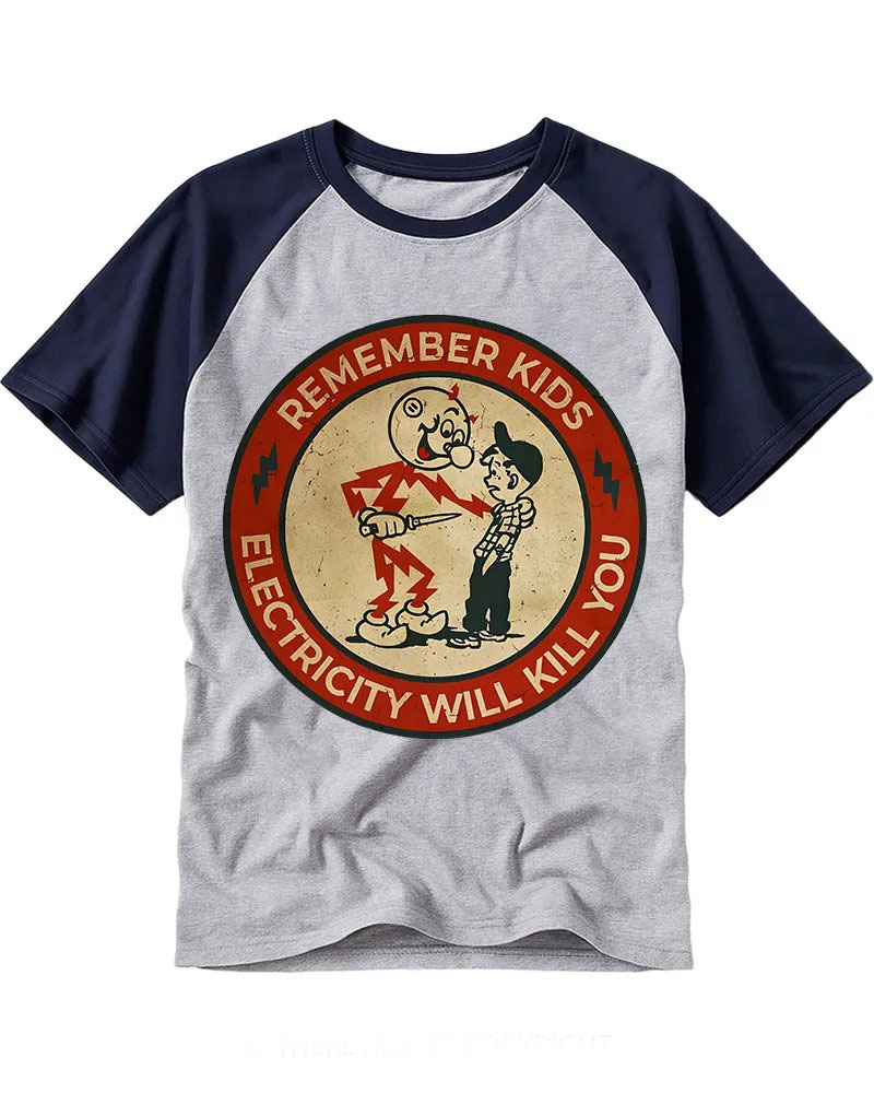 Retro Reddy Kilowatt Nostalgia Cotton Raglan T-Shirt