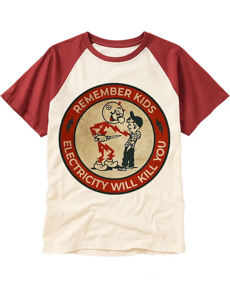 Retro Reddy Kilowatt Nostalgia Cotton Raglan T-Shirt