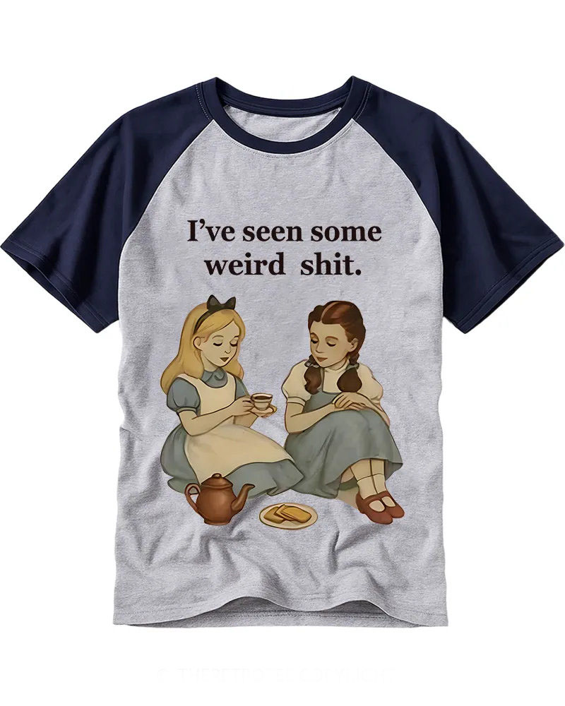 Retro Fairy Tale Characters Funny Quote Cotton Baseball Tee