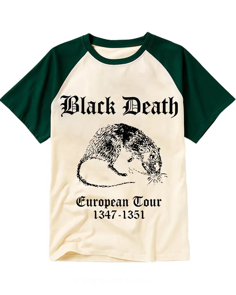 Retro Medieval Rat Graphic Dark Humor Cotton Baseball Tee