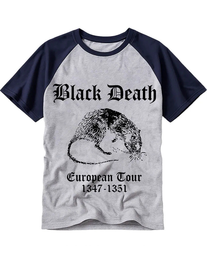 Retro Medieval Rat Graphic Dark Humor Cotton Baseball Tee