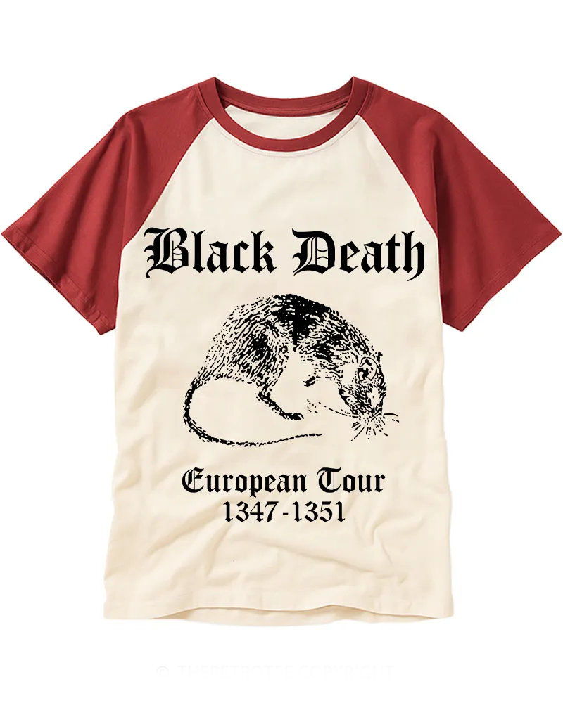 Retro Medieval Rat Graphic Dark Humor Cotton Baseball Tee