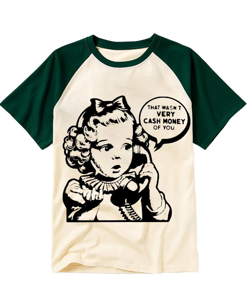 Vintage Comic Style Attitude Girl Print Tee