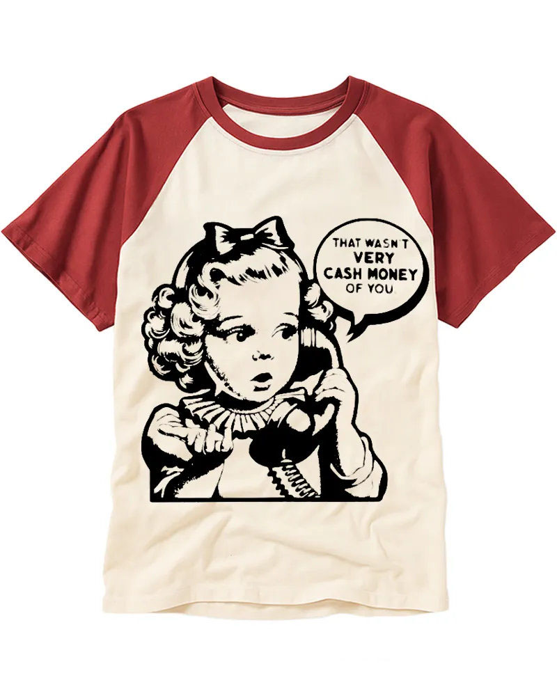 Vintage Comic Style Attitude Girl Print Tee