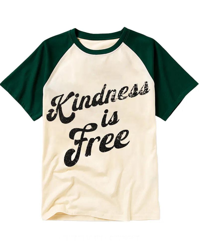 Vintage Retro Script Typography Cotton Raglan T-Shirt