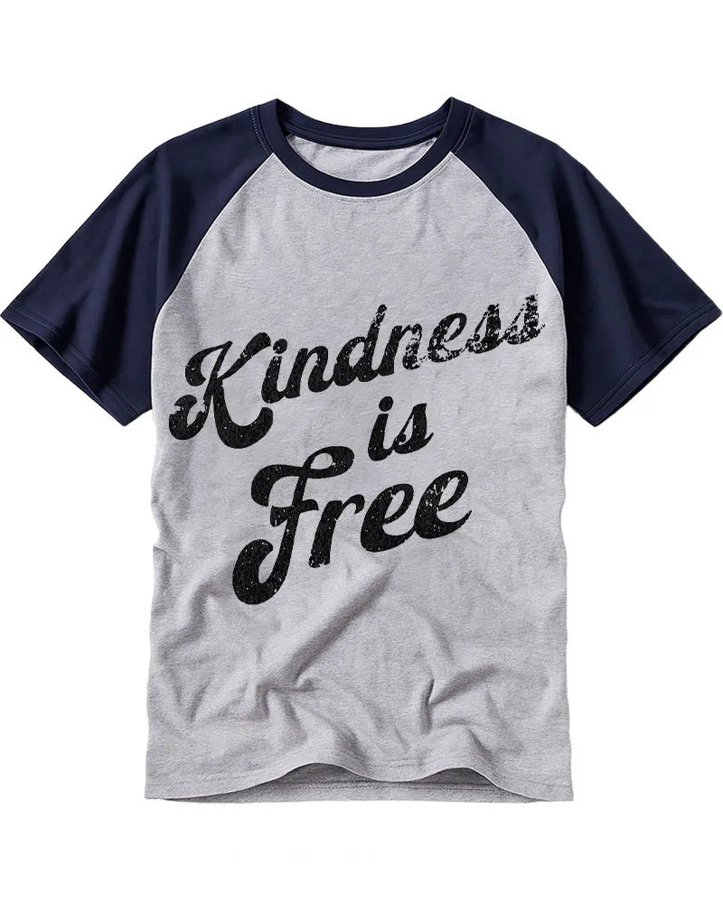 Vintage Retro Script Typography Cotton Raglan T-Shirt
