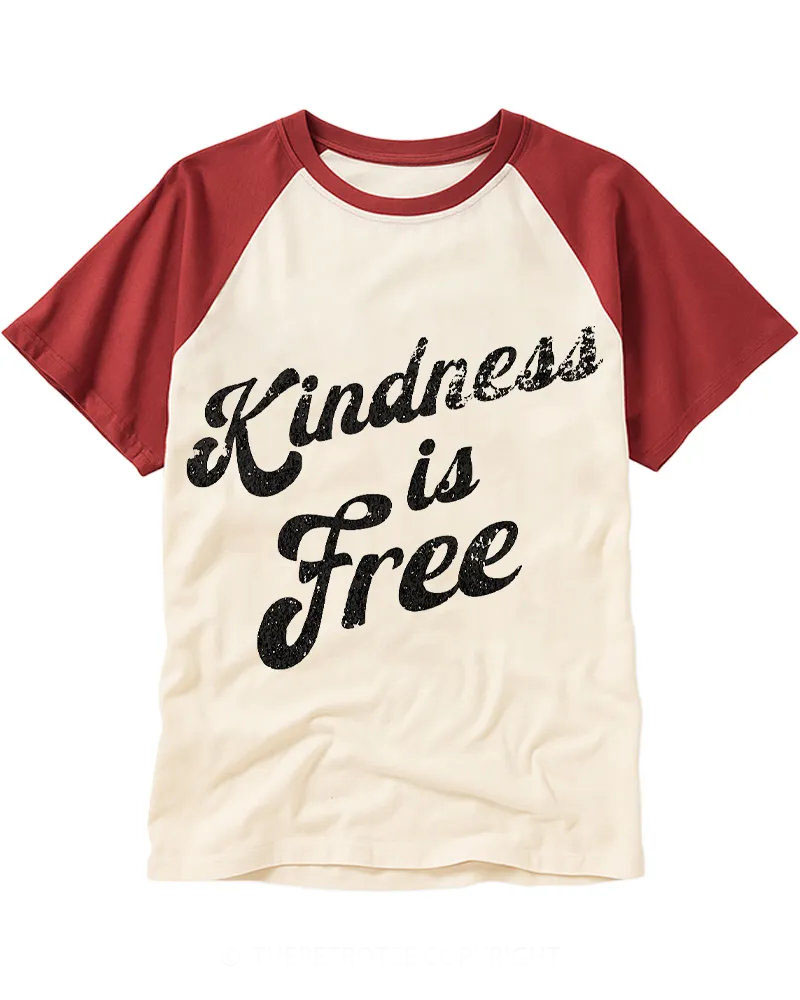 Vintage Retro Script Typography Cotton Raglan T-Shirt