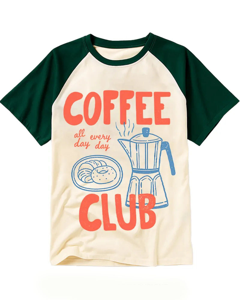 Funny Retro Coffee Lover Club Tee