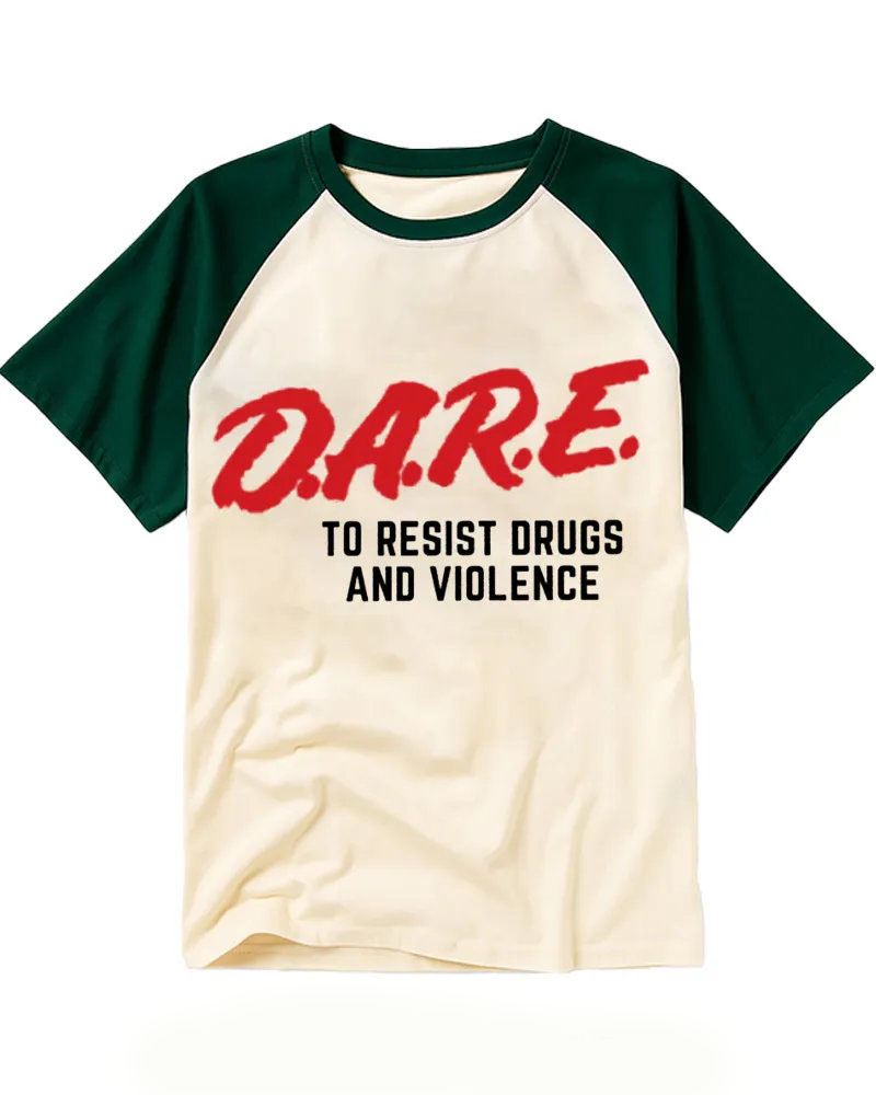 Vintage Red Brushstroke & Bold Text Print Tee