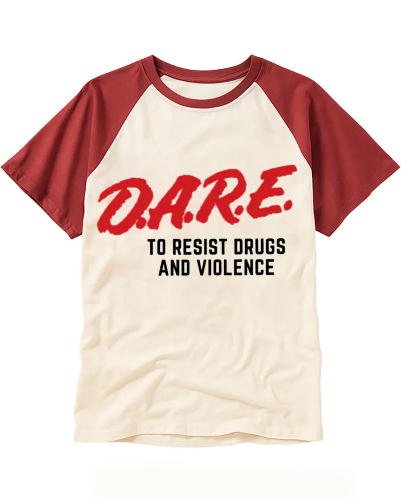 Vintage Red Brushstroke & Bold Text Print Tee