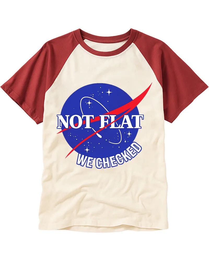 Retro Science Humor Logo Cotton Raglan Shirt