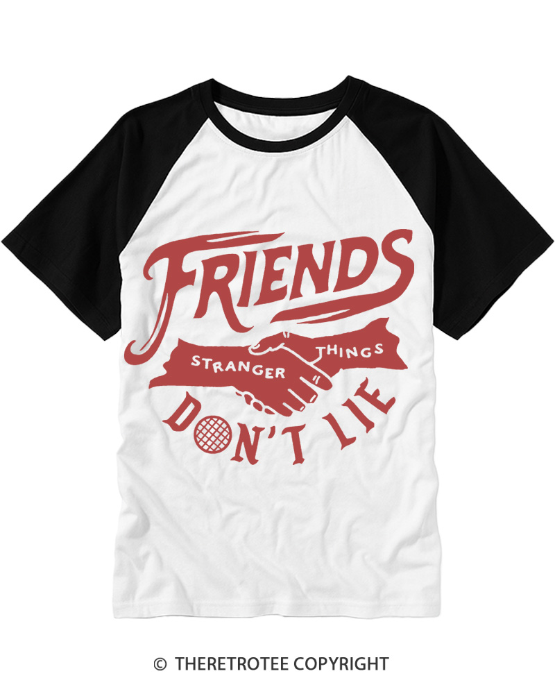 Friends Don't Lie 1980s Raglan Baseball T-Shirt image 2