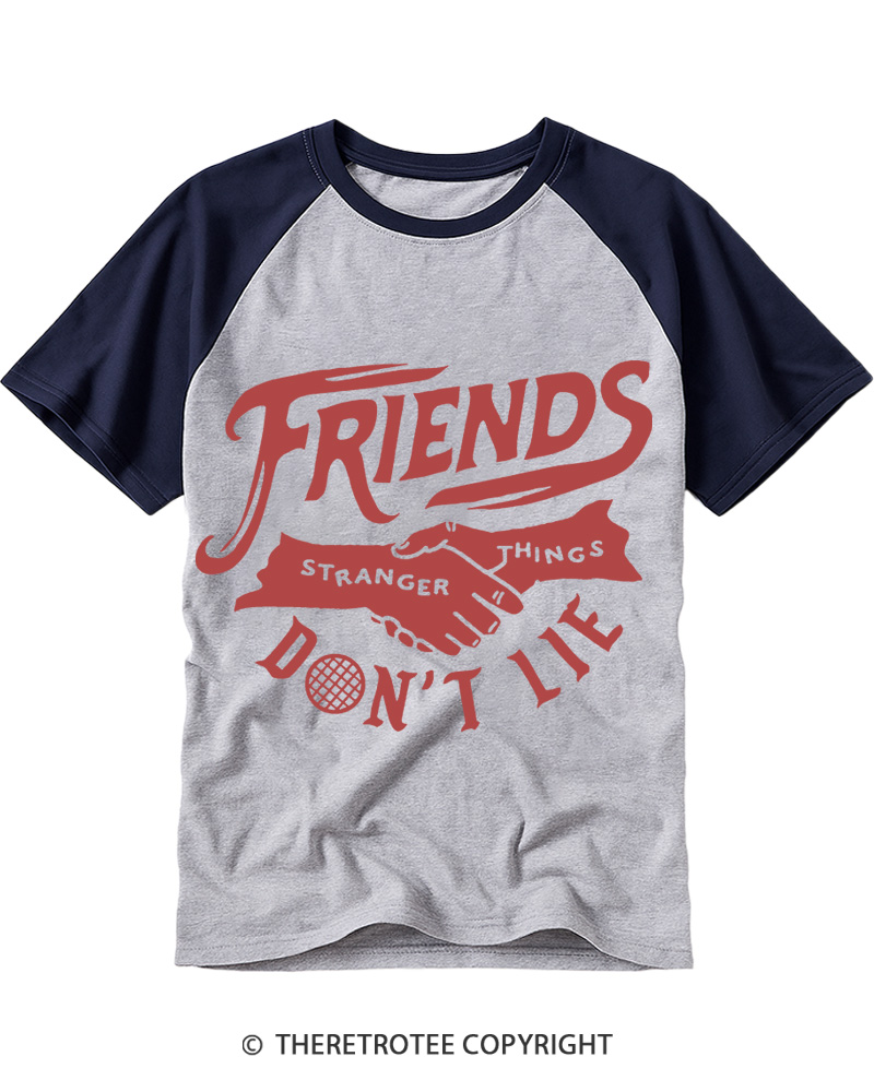 Friends Don't Lie 1980s Raglan Baseball T-Shirt image 1
