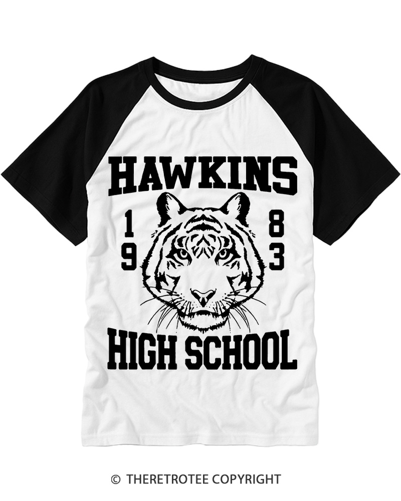 Hawkins High Tiger 1980s Raglan Baseball T-Shirt image 2
