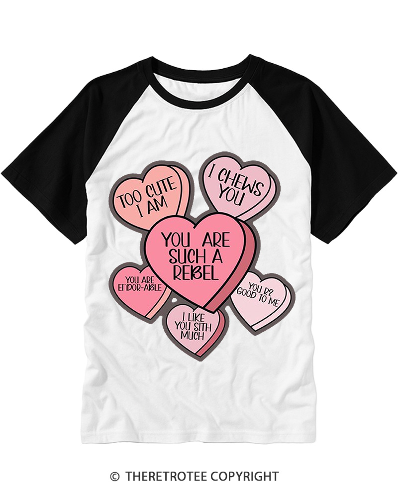 Candy Hearts 1980s Raglan Baseball T-Shirt image 1