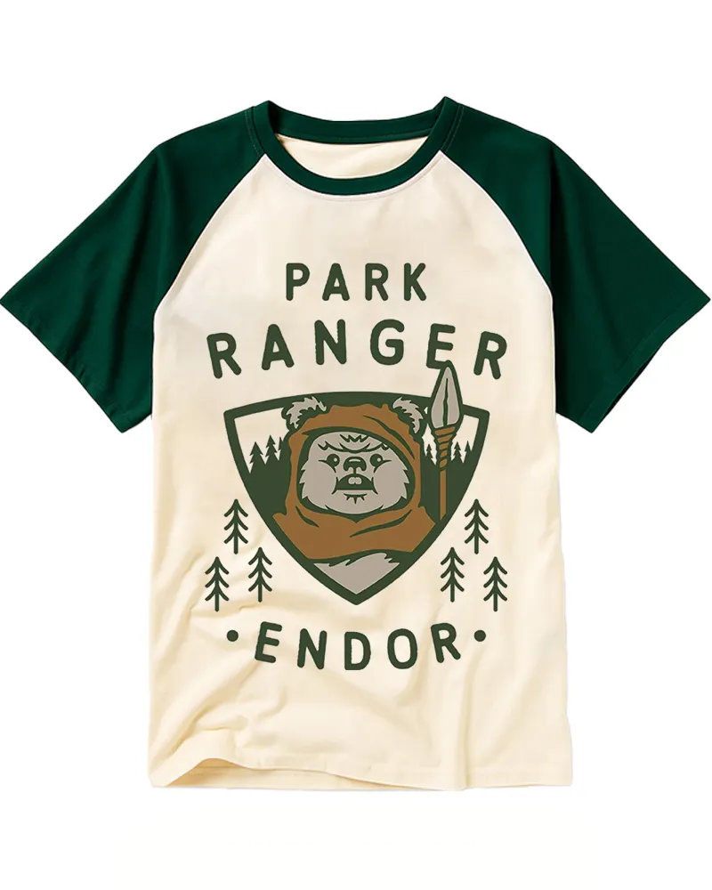 Retro Forest Creature Park Ranger Raglan Tee