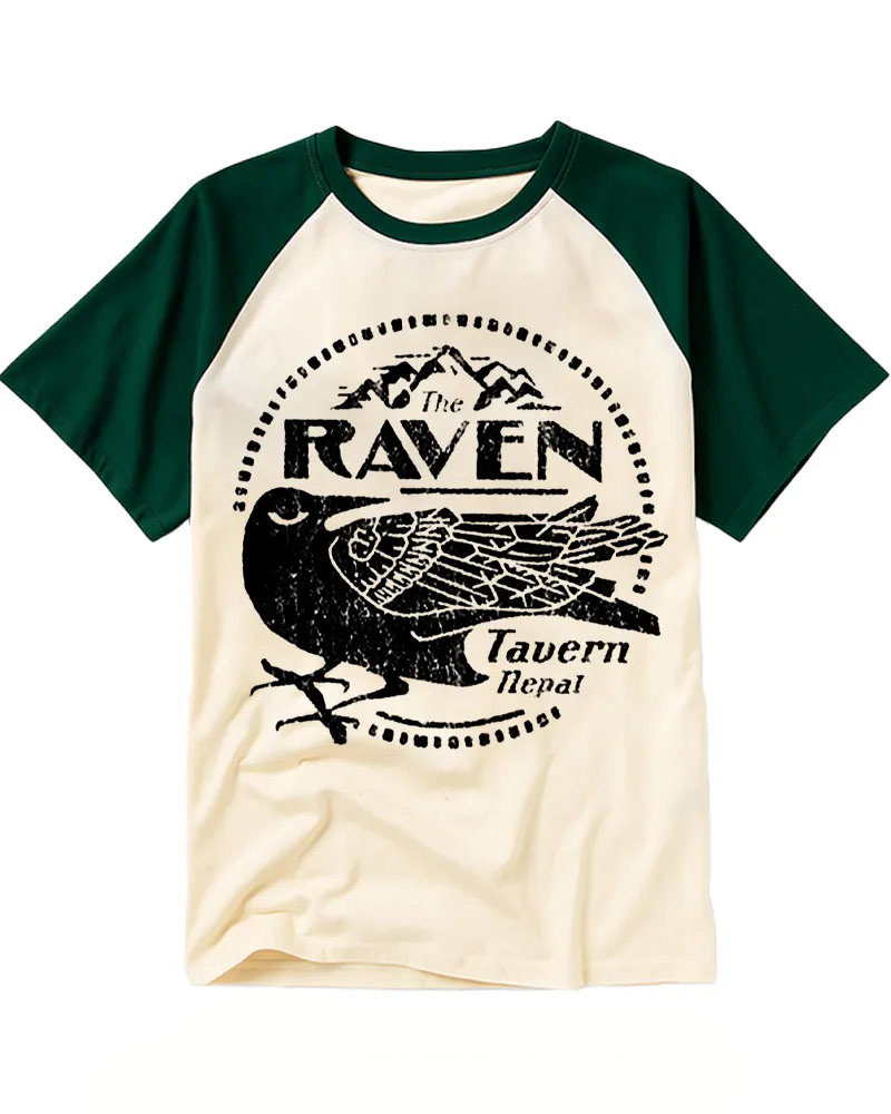 Vintage Crow Emblem Raglan Tee