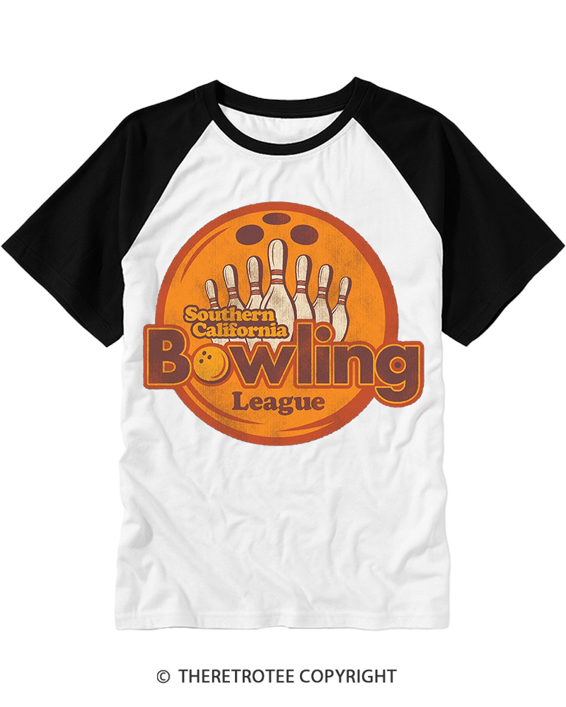 Southern California Bowling League 1990s Raglan Baseball T-Shirt image 1