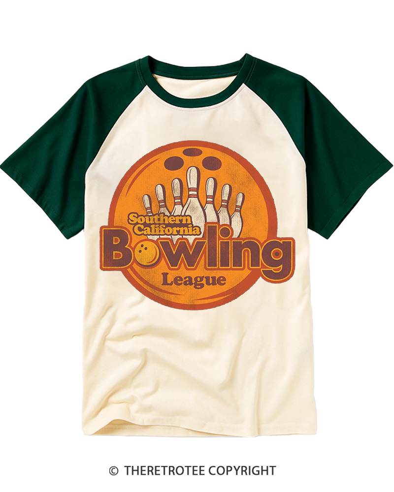 Southern California Bowling League 1990s Raglan Baseball T-Shirt image 3