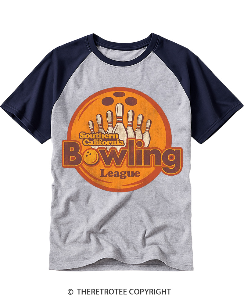 Southern California Bowling League 1990s Raglan Baseball T-Shirt image 4