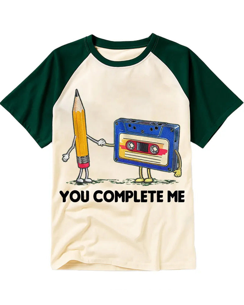 Classic Retro Pencil & Tape Graphic Raglan