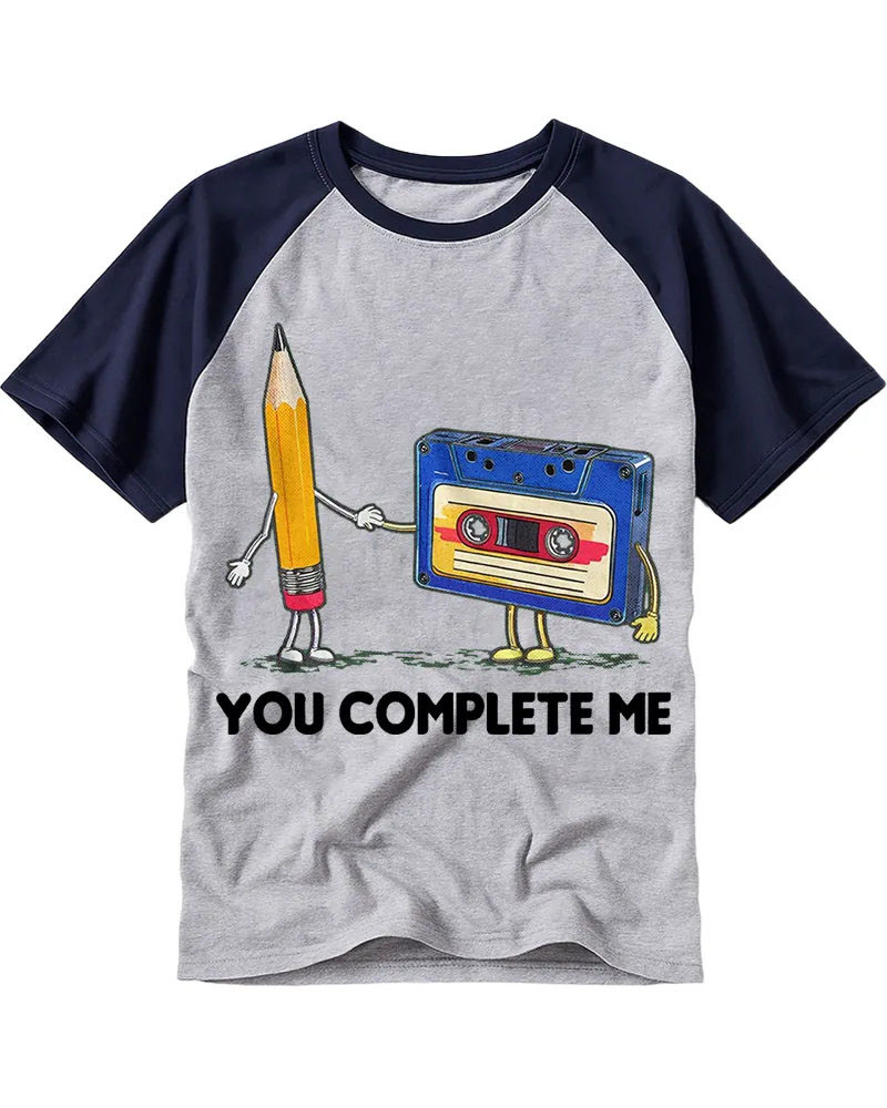 Classic Retro Pencil & Tape Graphic Raglan