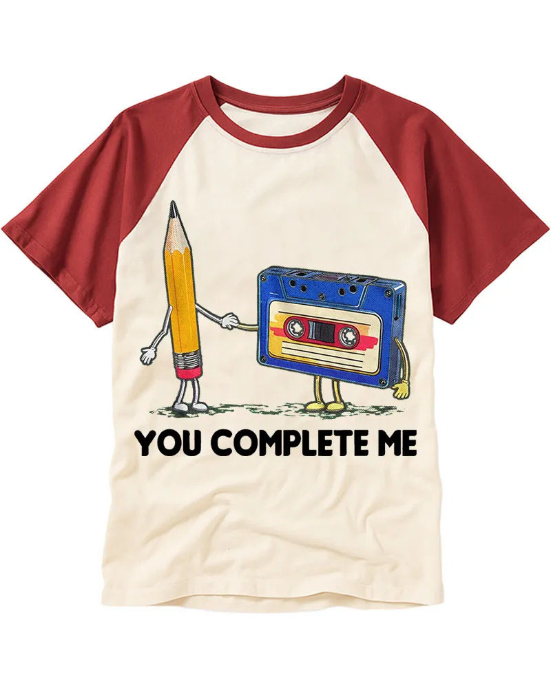 Classic Retro Pencil & Tape Graphic Raglan