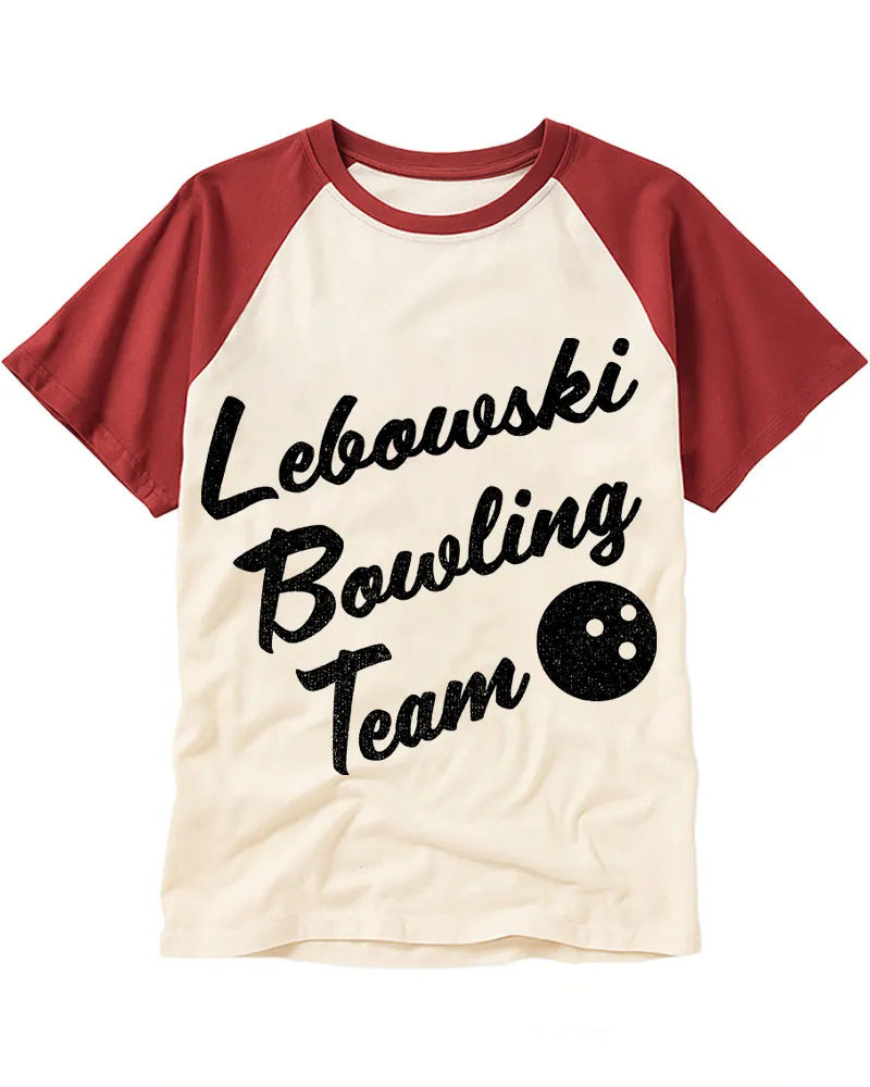 Classic Bowling Ball Print Raglan Tee