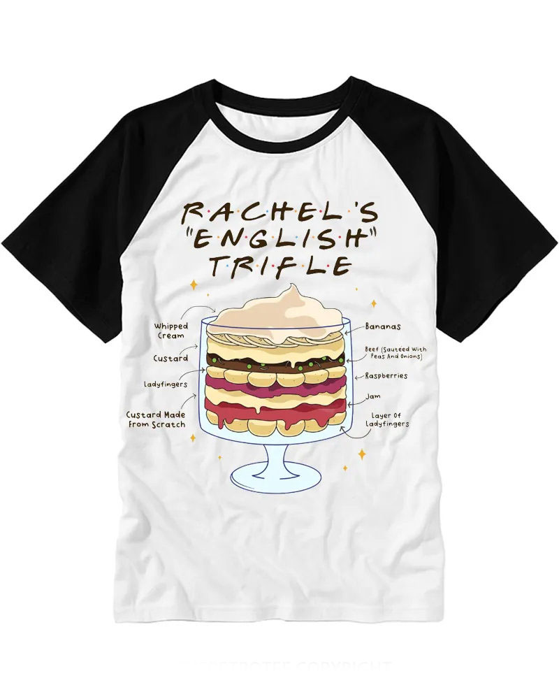 Retro Funny Dessert Diagram Cotton Raglan Tee