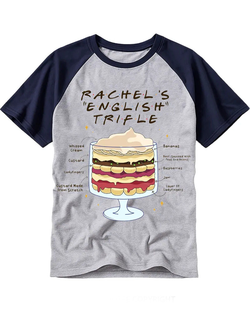 Retro Funny Dessert Diagram Cotton Raglan Tee