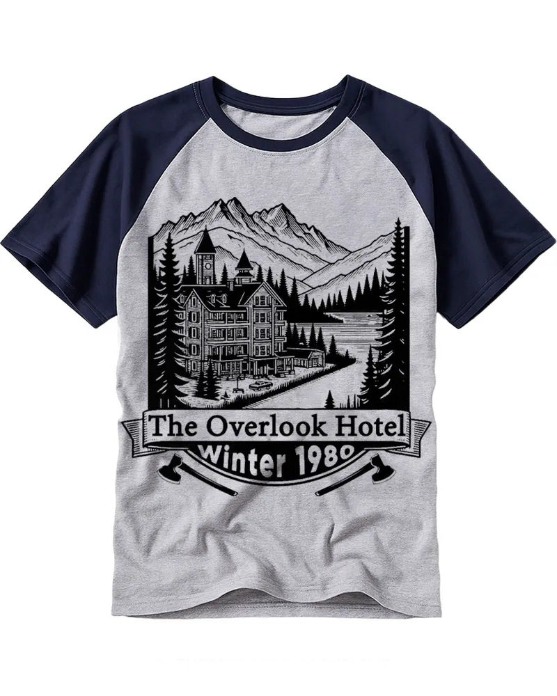 Retro Horror Hotel Raglan Tee
