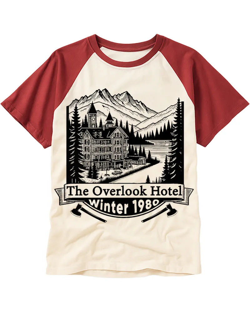 Retro Horror Hotel Raglan Tee