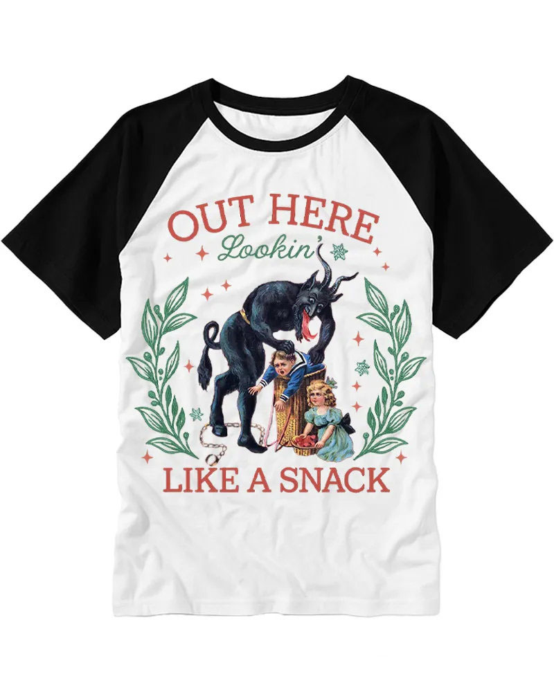 Retro Krampus Dark Humor Christmas Tee