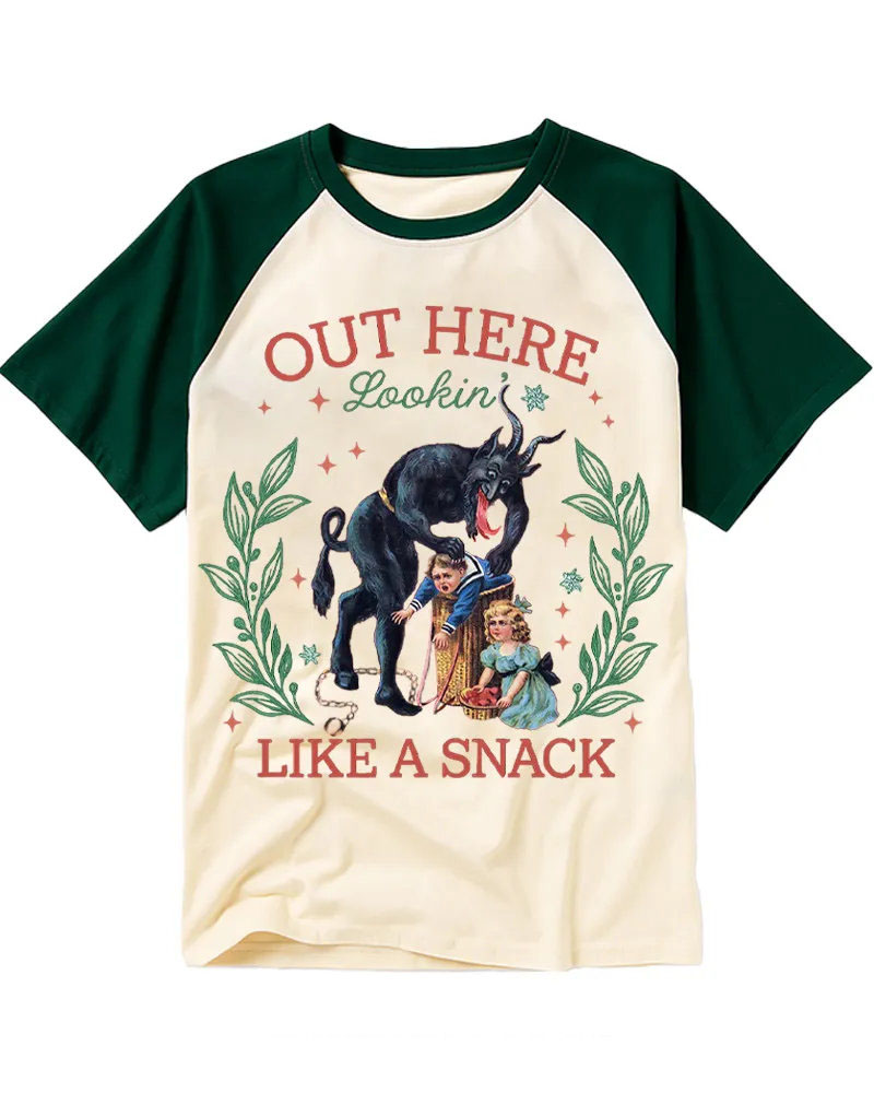 Retro Krampus Dark Humor Christmas Tee