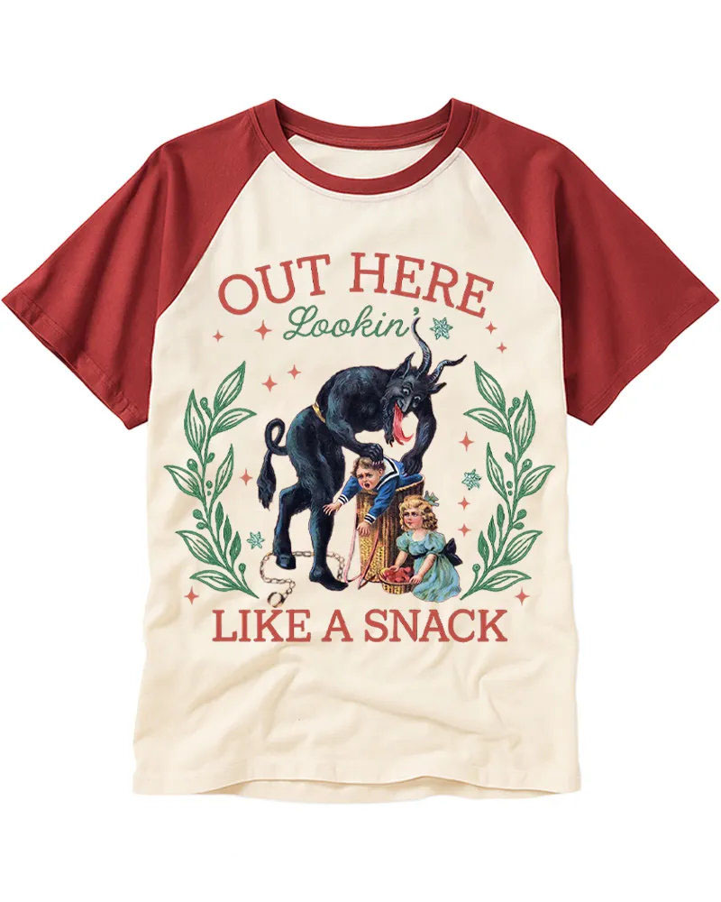 Retro Krampus Dark Humor Christmas Tee