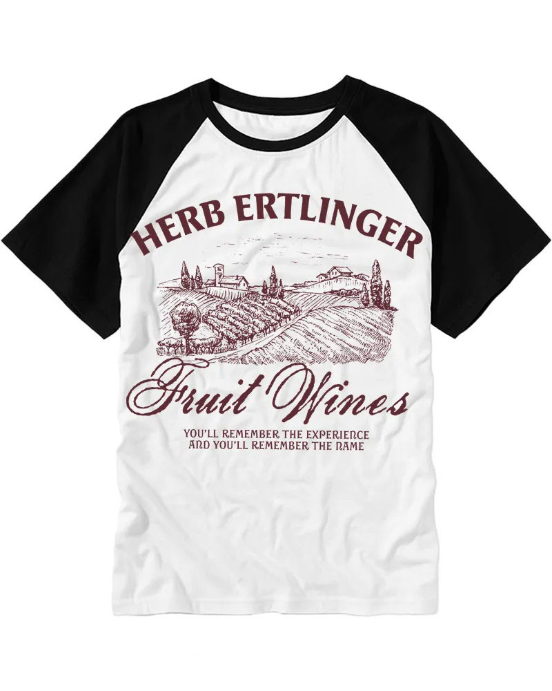 Vintage Wine Country Graphic Raglan Tee