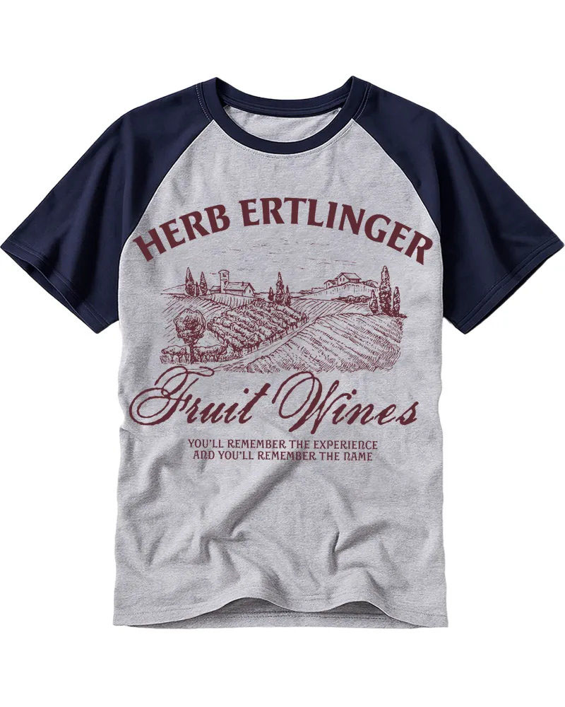 Vintage Wine Country Graphic Raglan Tee