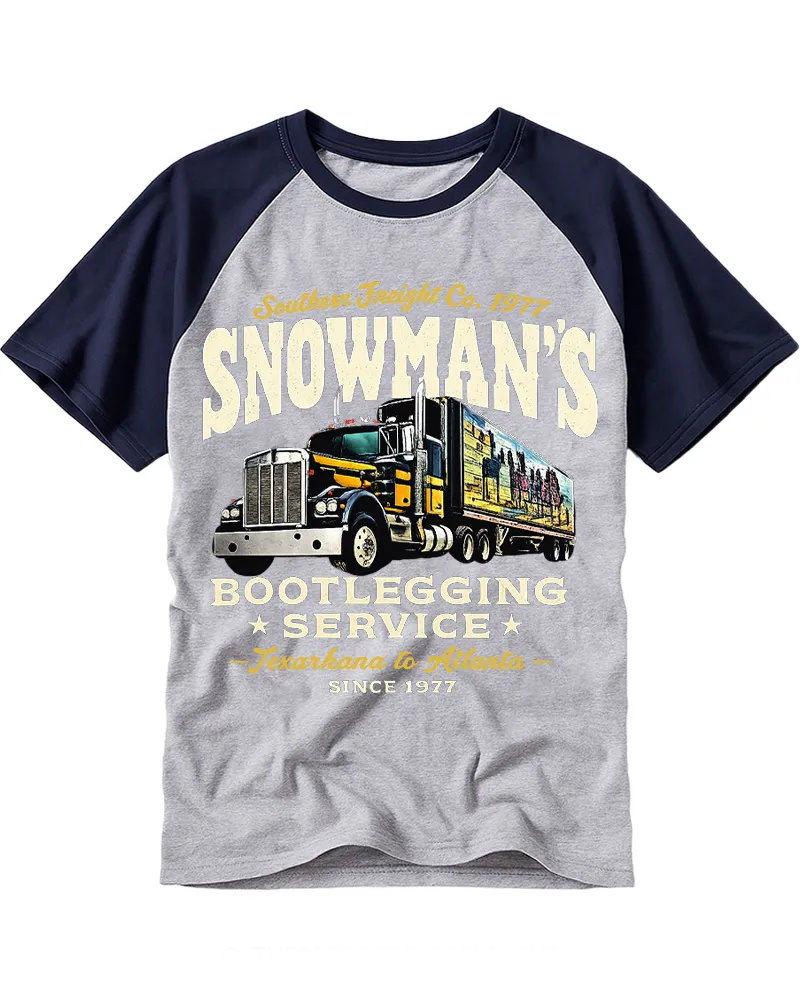 Vintage American Highway Truck Cotton Raglan Top