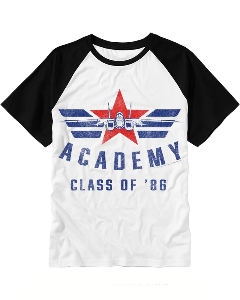 Retro Red Star Fighter Jet Slogan Raglan Tee