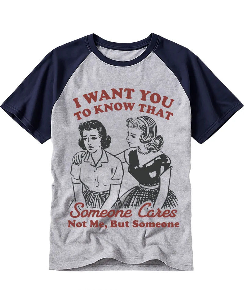 Vintage Retro Women Friendship Humor Printed Cotton Raglan Shirt