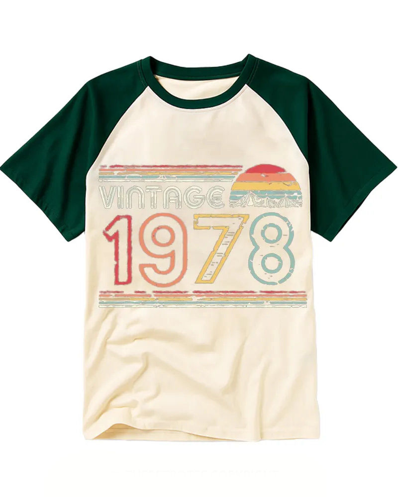 Retro 1978 Sunset Stripe Raglan Tee