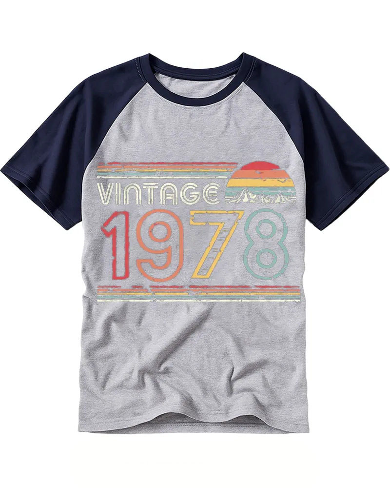 Retro 1978 Sunset Stripe Raglan Tee